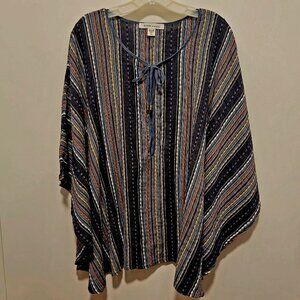 KAREN KANE Denim Look Poncho Shirt